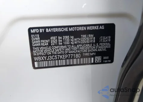 2019 BMW X2 Sdrive28I z USA, uszkodzony, nr VIN WBXYJ3C57KEP77180